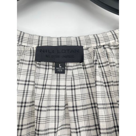 Nili Lotan Brooke Check Cotton Top Size Large Old Money Quiet Luxury Preppy‎ - Picture 4 of 5